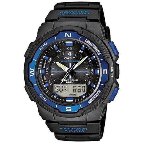 Image of Collection / Pro-Trek sort resin med stål quartz multifunktion (5269) Herre ur fra Casio, SGW-500H-2BVER